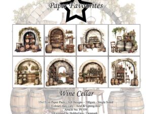 PF559 Paper Favourites, Papirsblok 15x15, Wine Cellar - Vinkælder