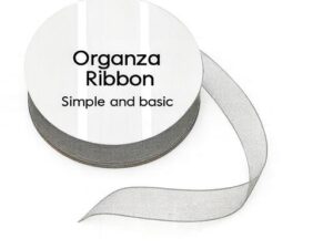 SBA403 Simple and Basic, Organza Ribbon, 8mmx10m, Grey - Grå