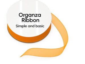 SBA404 Simple and Basic, Organza Ribbon, 8mmx10m, Mustard - Orange