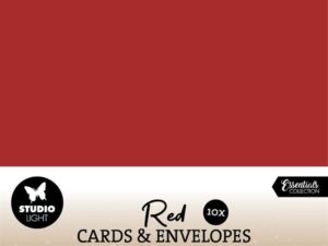 SL-CO-CE17 StudioLight Cards & Envelopes/Kort & Kuverter, 6x6", Christmas Red - Julerød