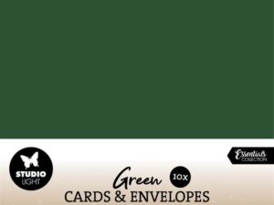 SL-CO-CE18 StudioLight Cards & Envelopes/Kort & Kuverter, 6x6", Christmas Green - Julegrøn