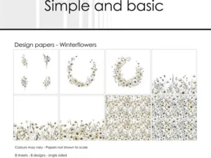 SBP755 Simple and Basic Design Papirblok 30 x 30 cm, Winterflowers