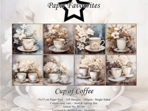 PF560 Paper Favourites, Papirsblok 15x15, Cup of Coffee - Kaffekopper