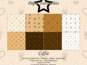 PF760 Paper Favourites, Papirsblok 30x30, Coffee - Kaffe