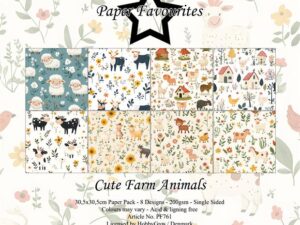 PF761 Paper Favourites, Papirsblok 30x30, Cute Farm Animals - Søde Bondegårds Dyr