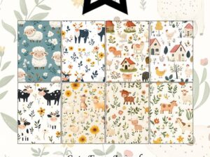 PFA202 Paper Favourites, Papirsblok A5, Cute Farm Animals - Søde Bondegårds Dyr