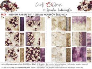 CC-C80-PC-09 Craft O'Clock Paper Pack 20,3 x 20,3 cm, Plum & Caramal