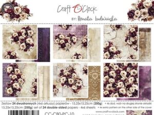CC-C80-PC-10 Craft O'Clock Paper Pack 15,25 x 15,25 cm, Plum & Caramal