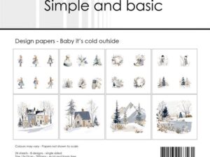 SBP556 Simple and Basic Design Papirblok 15 x 15 cm, Baby It's Cold Outside