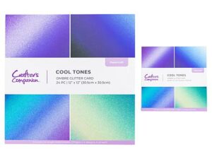 CC-OMBGLIT12-COTO Crafter's Companion Papir 30x30, Ombre Glitter Pad, Cool Tones