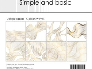 SBP558 Simple and Basic Design Papirblok 15 x 15 cm, Golden Waves