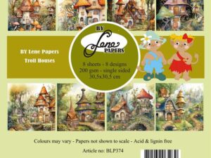 BLP374 By Lene Papirblok 30 x 30 cm, Troll Houses
