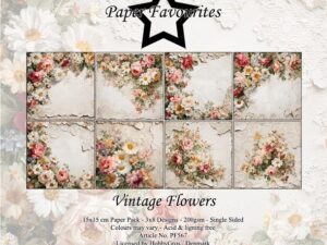 PF567 Paper Favourites, Papirsblok 15x15, Vintage Flowers