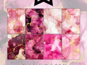 PFA205 Paper Favourites, Papirsblok A5, Alcohol Ink - Pink & Gold