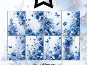 PFA605 Paper Favourites, Papirsblok A6, Blue Flowers