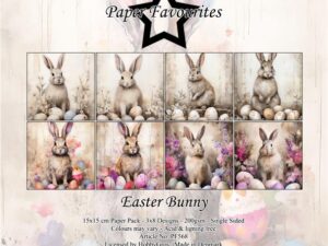 PF568 Paper Favourites, Papirsblok 15x15, Easter Bunny - Påske Harer