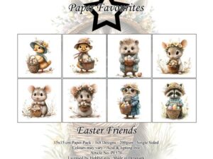 PF570 Paper Favourites, Papirsblok 15x15, Easter Friends - Påske Venner