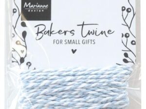 CA3225 Marianne Design - 5m Bakers Twine/Snor - Light Blue/White - Lyseblå/Hvid