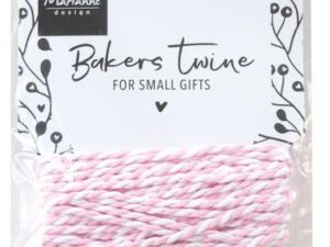 CA3226 Marianne Design - 5m Bakers Twine/Snor, Light Pink/White - Lyserød/hvid