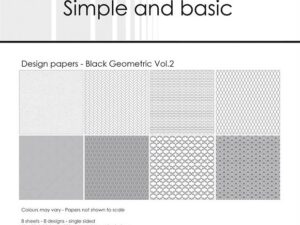 SBP761 Simple and Basic Design Papirblok 30 x 30 cm, Black Geometric Vol. 2