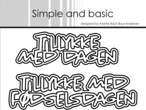 SBD643 Simple and Basic die, Tekstdie med skygge, Tillykke med dagen & Tillykke med fødselsdagen