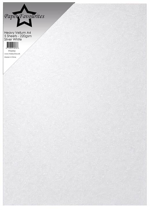 PFSS902 Paper Favourites Heavy Vellum Paper A4, 220gr 5stk. - Silver ...