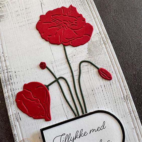 SBD670 Simple and Basic die, Poppies - Valmuer - Den Kreative Kælder
