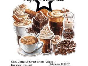 PFD057 Paper Favourites Die-Cuts, Cozy Coffee & Sweet Treats - Kaffe & Søde Sager