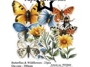 PFD060 Paper Favourites Die-Cuts, Butterflies & Wildflowers - Sommerfugle & Vilde Blomster