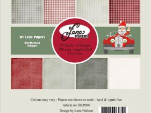BLP088 By Lene Papirblok 15 x 15 cm, Christmas Peace - Julefred