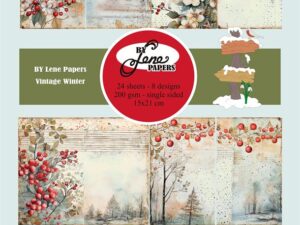 BLP278 By Lene Papirblok A5, Vintage Winter - Vinter