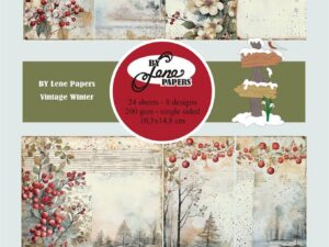 BLP678 By Lene Papirblok A6, Vintage Winter - Vinter