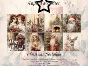 PF600 Paper Favourites, Papirsblok 15x15, Christmas Nostalgia - Nostalgisk Jul