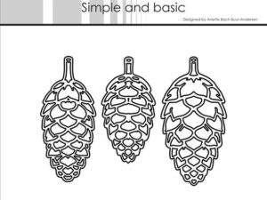 SBD718 Simple and Basic die, Pinecones - Grankogler, Outline